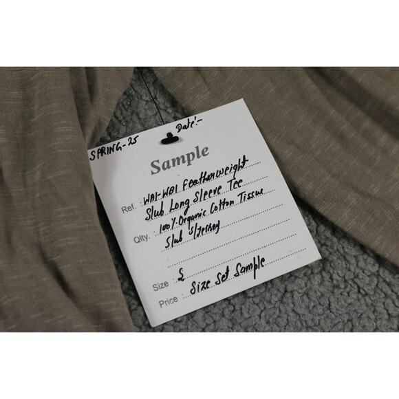 New Pact Organic Womens Small Brown T Shirt Slub Long Sleeve Tee Sample - Picture 5 of 7